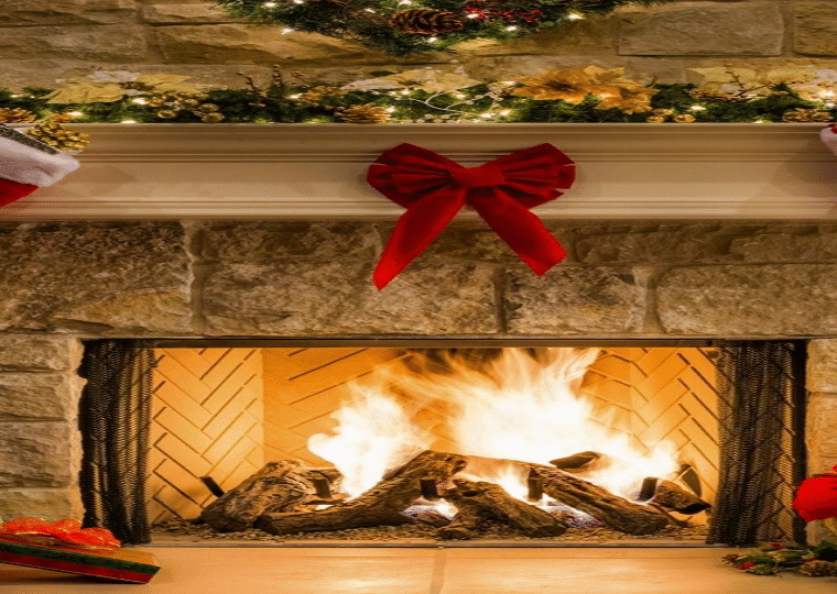 Christmas Fireplace Wallpaper
