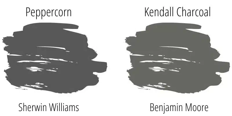 Sherwin Williams Peppercorn vs. Benjamin Moore Kendall Charcoal