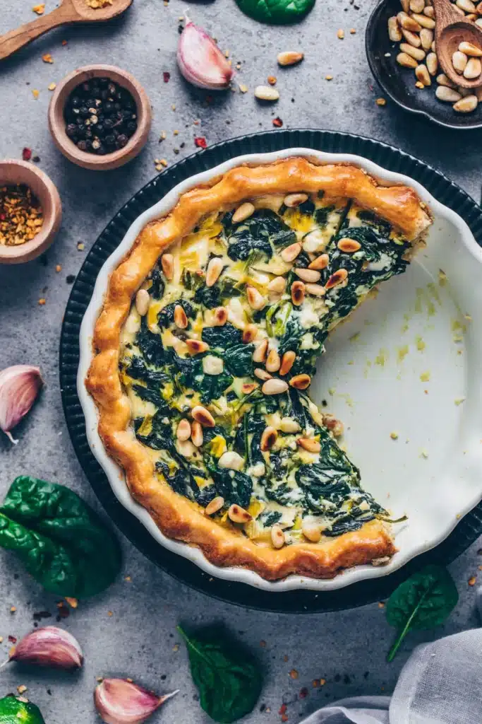 Vegan Spinach Quiche (Silken Tofu)