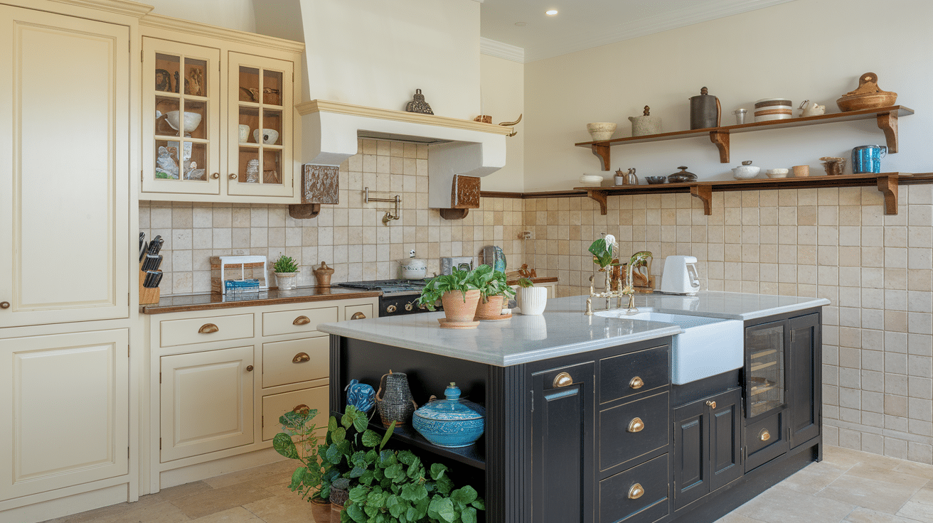 Cream_Cabinets_with_a_Black_Island