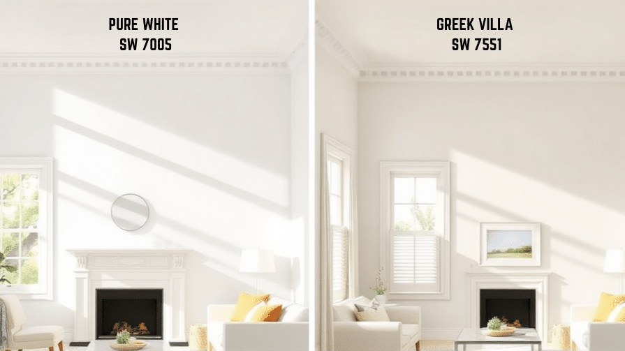 Color_Breakdown_Comparing_Pure_White_SW_7005_and_Greek_Villa_SW_7551
