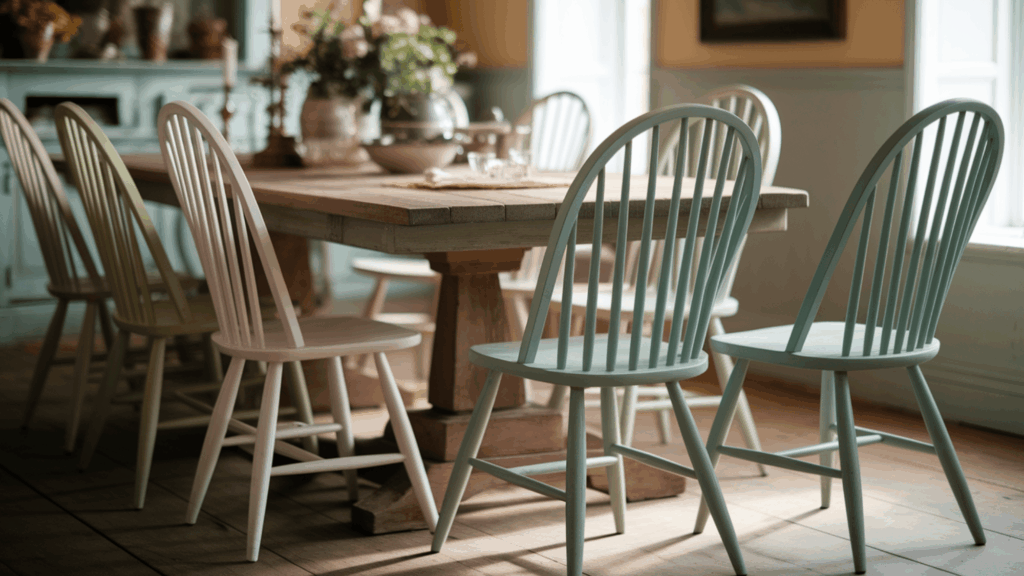11 farmhouse crossbacks painted spindle chairs