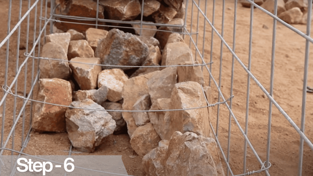 6 filling the gabion