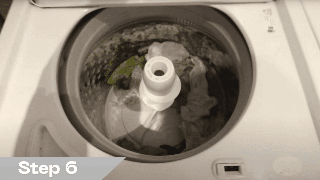 6 rinse in the washing machine