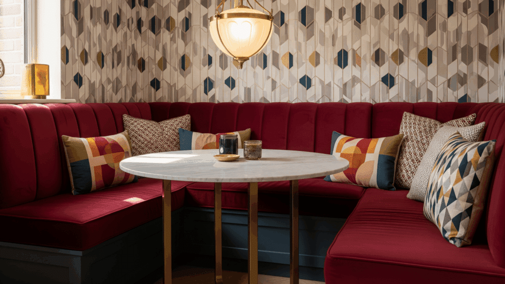 art deco breakfast nook