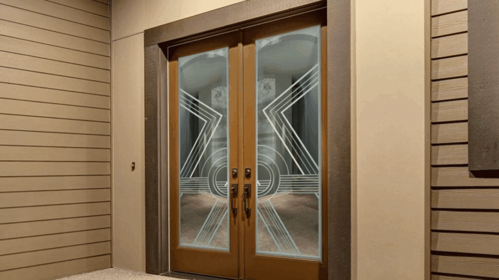 asymmetrical glass door