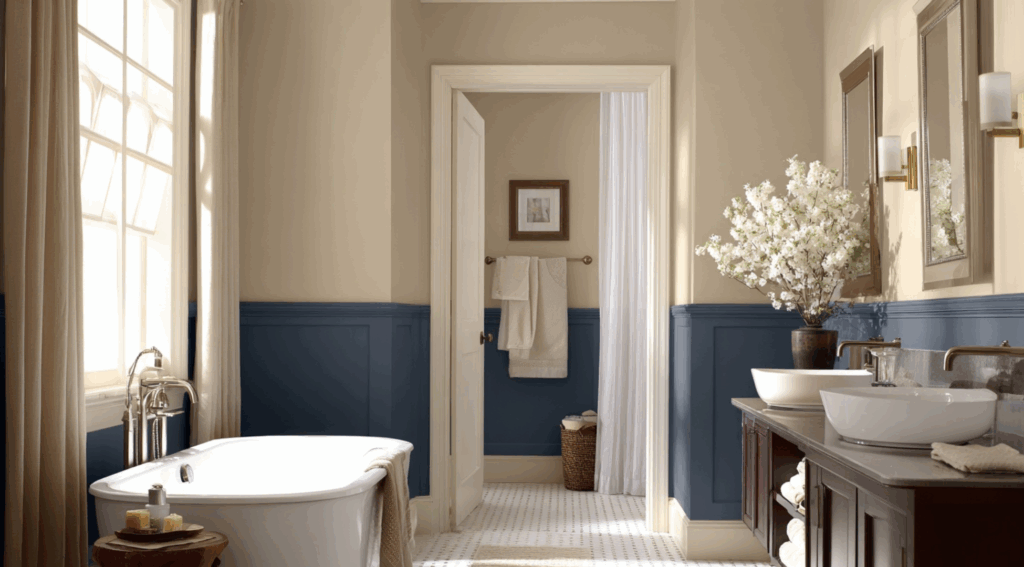 beige painted walls with accent color