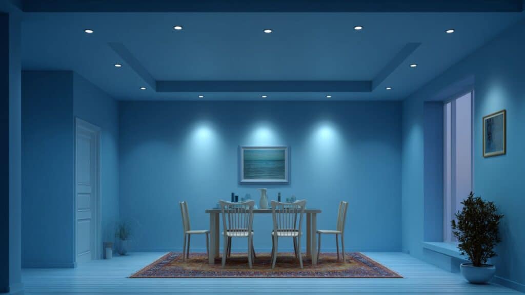 blue dimmable recessed spotlights