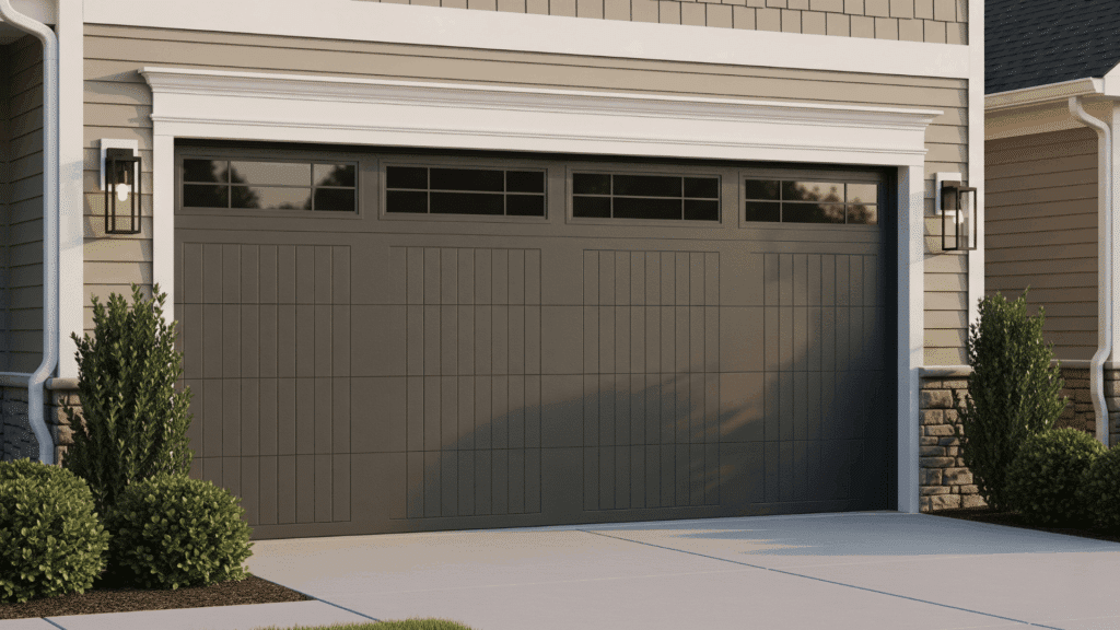 charcoal grey garage door color idea