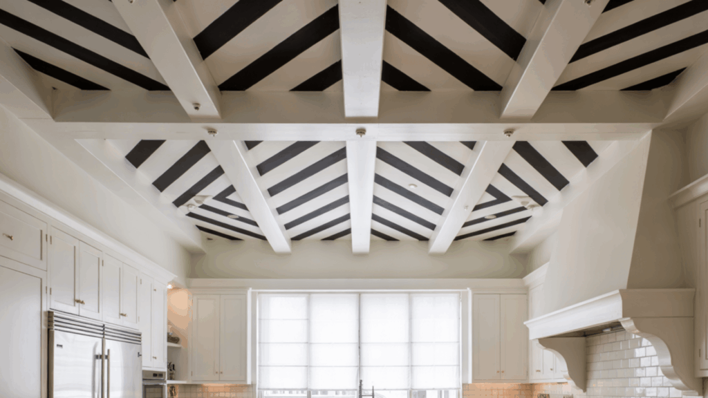 chevron ceiling beams