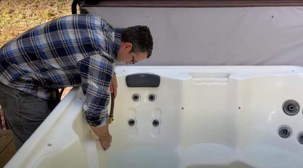 clean the hot tub shell