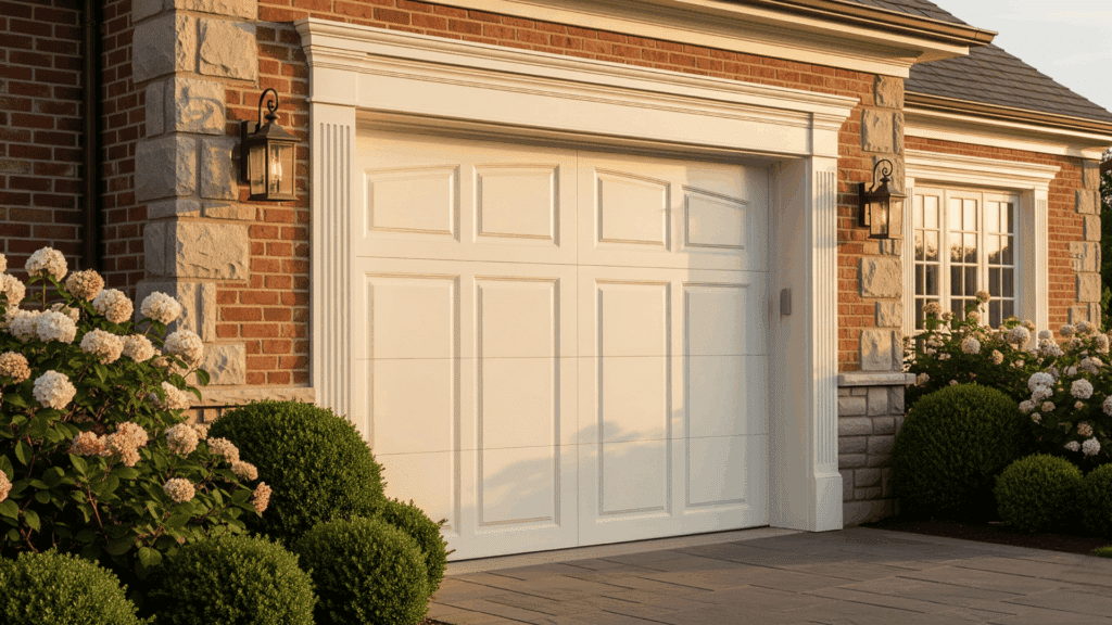 creamy off white garage door color idea