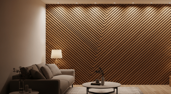 Diagonal Wood Slats