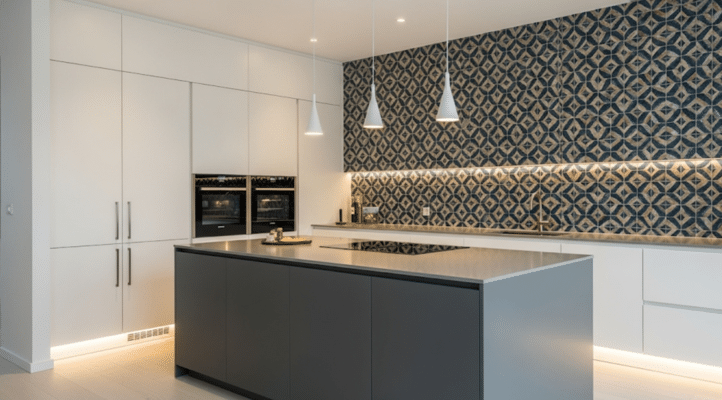 Patterned Tile Wall (Kitchen or Bathroom)