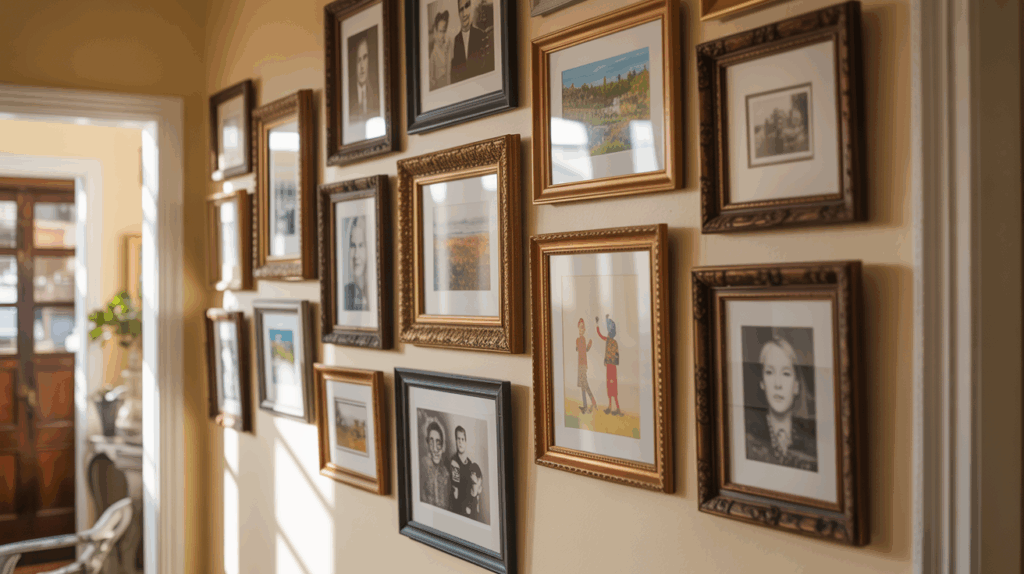 gallery wall of family