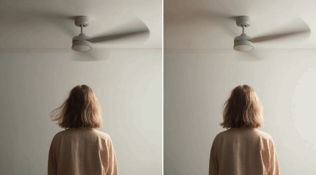 how to tell if your fan is spinning the right way
