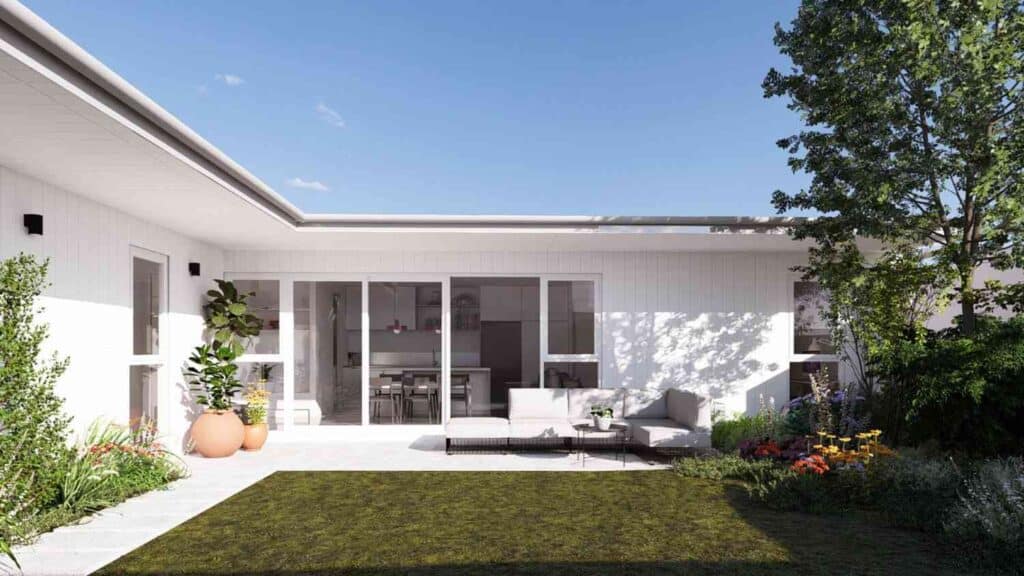 l shape courtyard hom