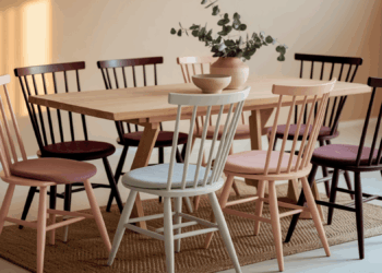 mismatched dining chairs