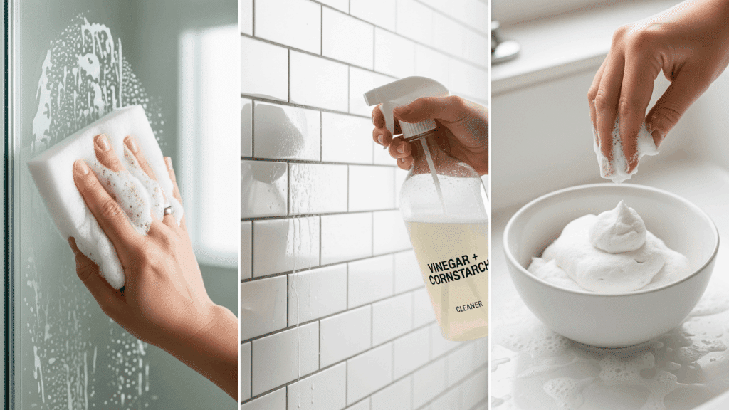 moderate cleaning methods to remove soap scum