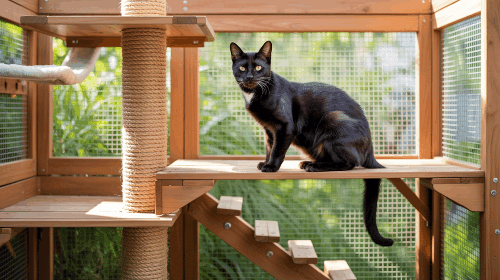 multilevel climbing catio
