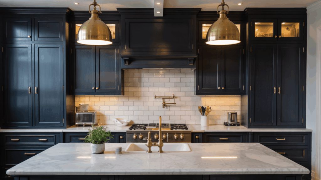 navy luxe look kitchen