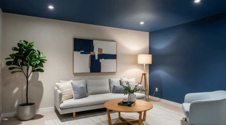 Painted Ceiling + Matching Wall