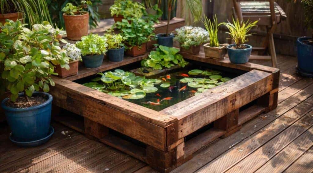 pallet framed patio pon