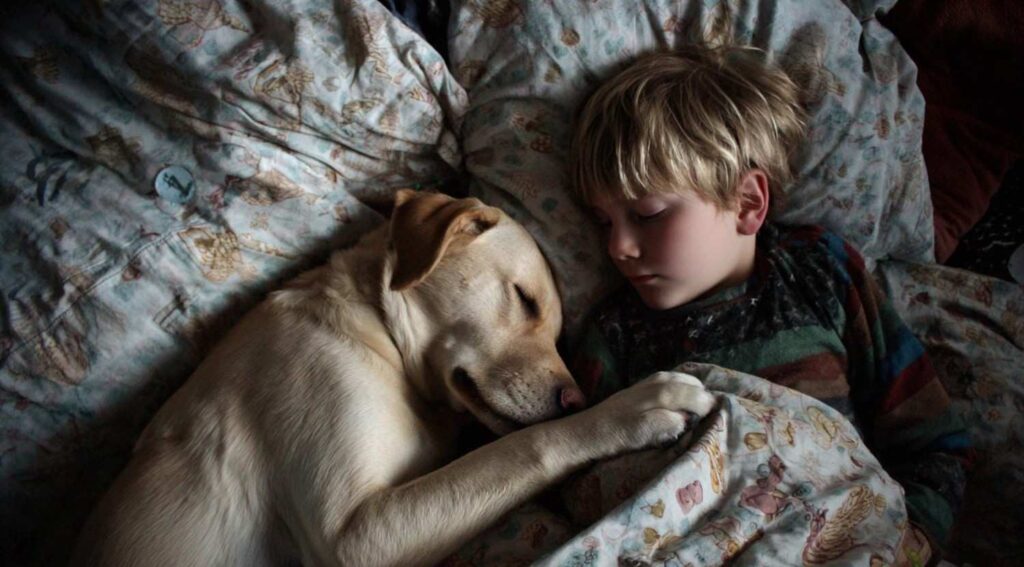 pets or kids in bed