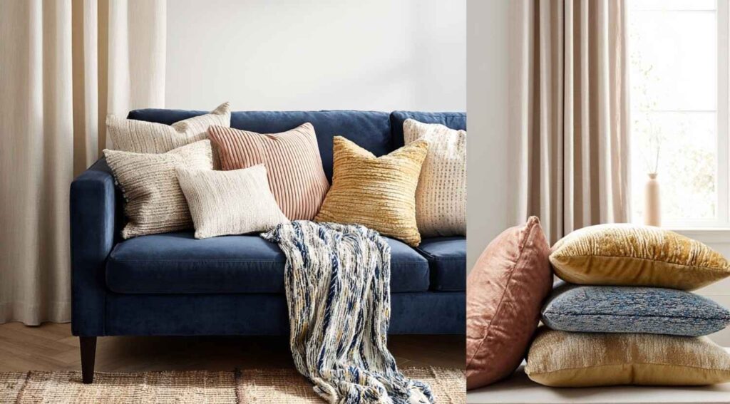 Pillow, Throw, and Curtain Combinations