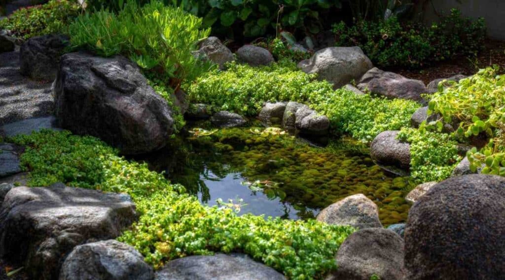 plant ground covers between rock