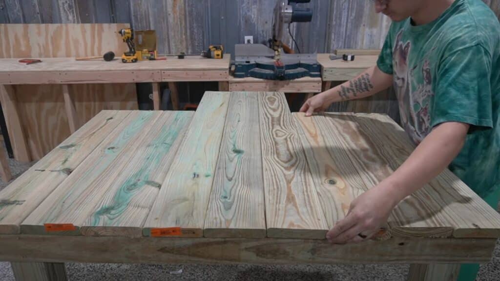 step-3 attach the bench top