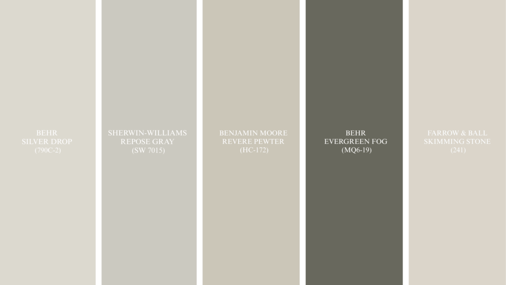 suggested alternatives of behr's sage gray