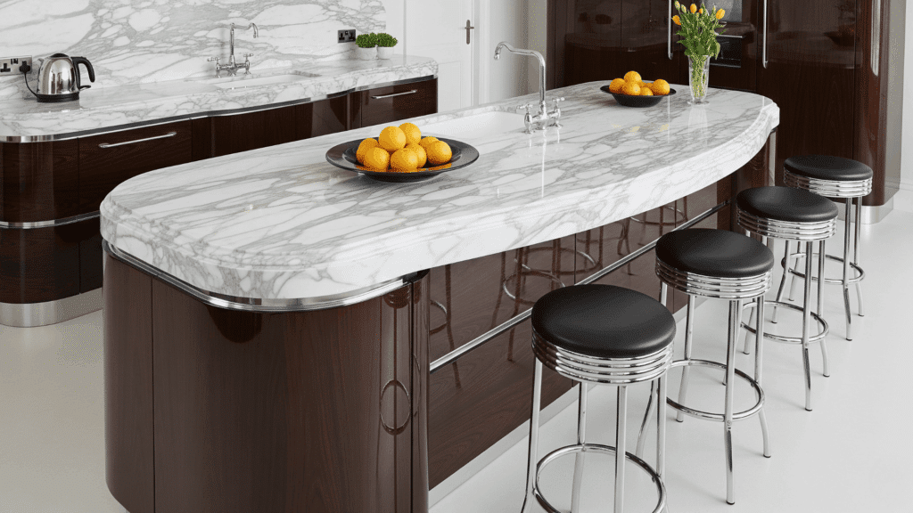 swooped edge breakfast bar