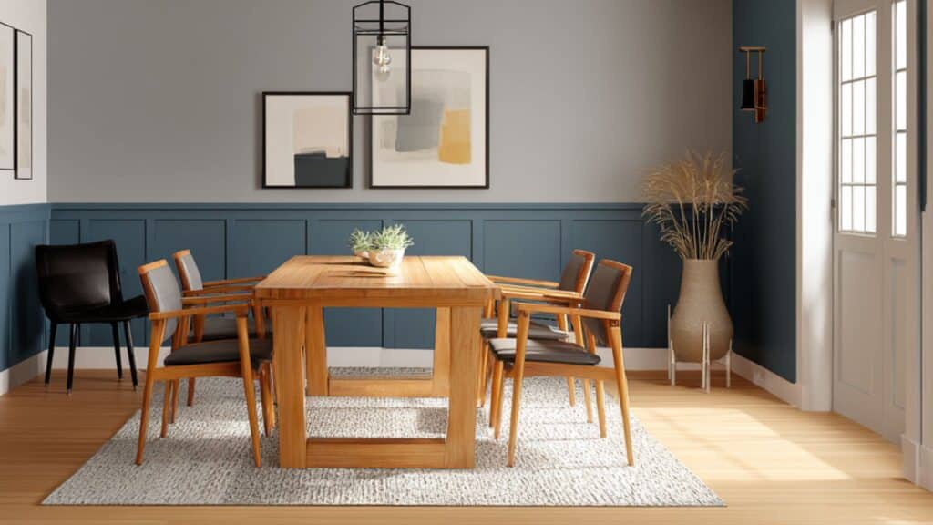 two tone blue and gray paint combo