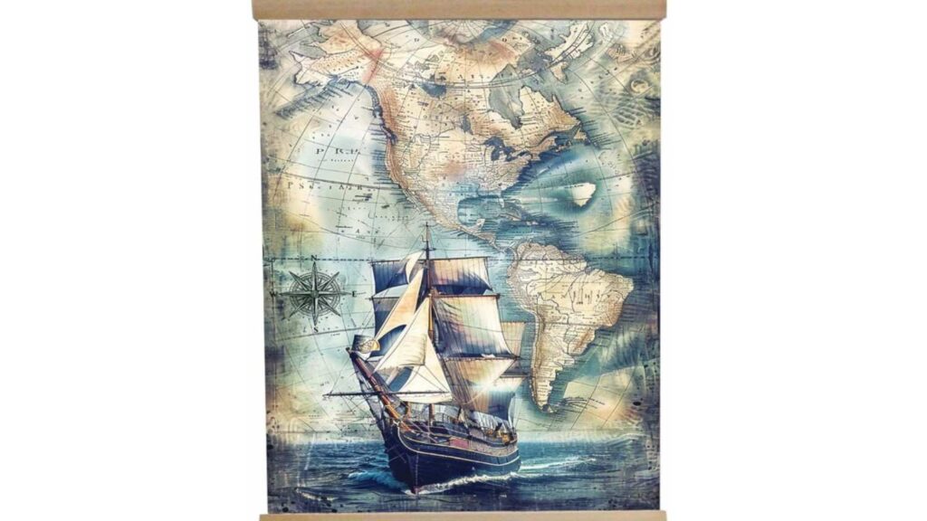 vintage nautical map print
