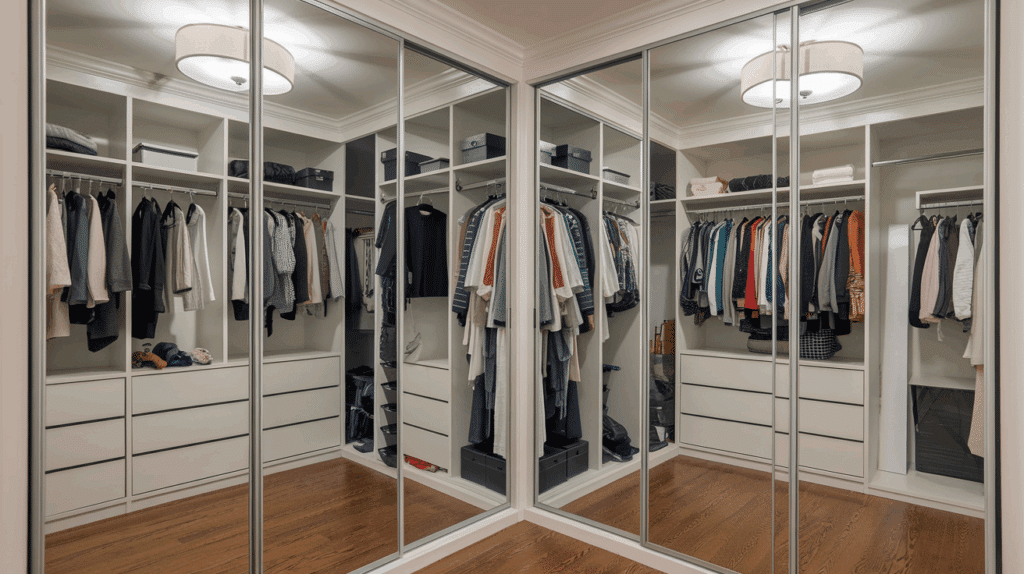 Mirrored Reach-in Closet