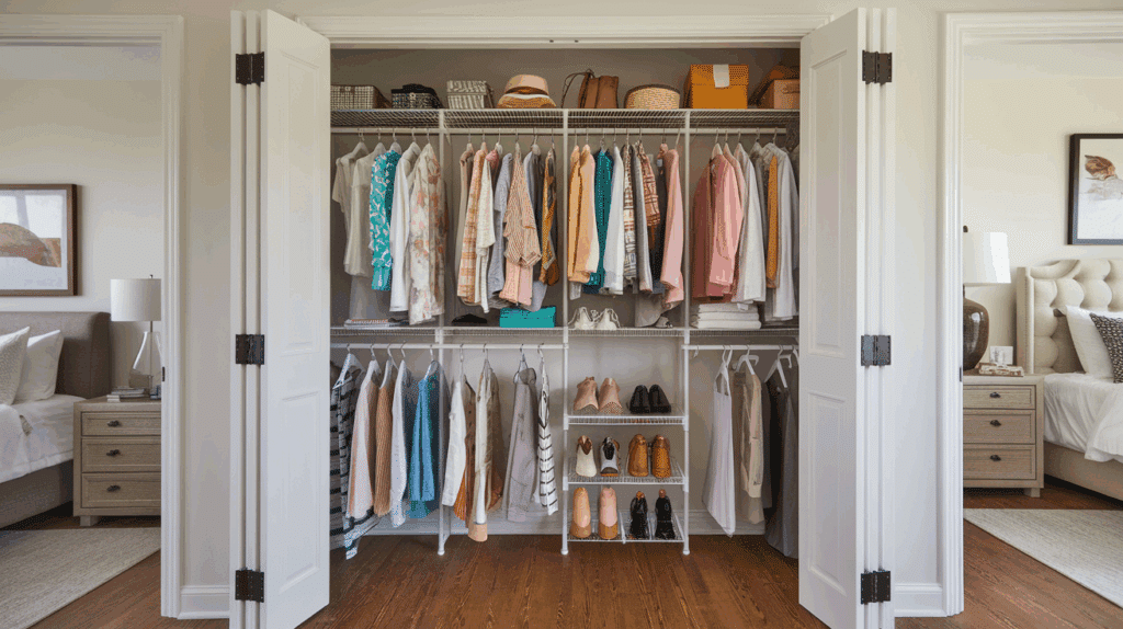 Open Shelving Reach-in Closet