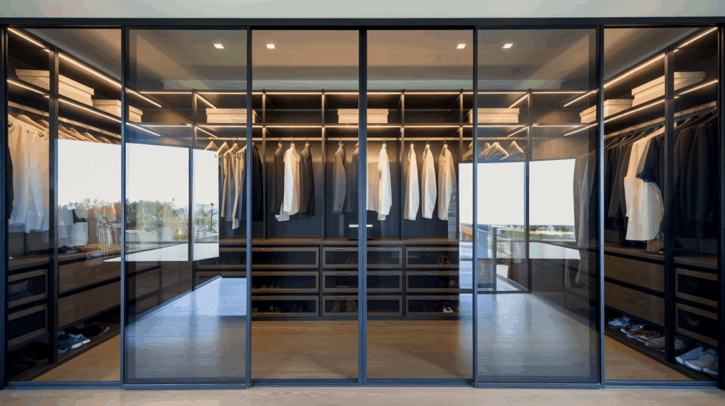 Sliding Glass Walk-in Closet