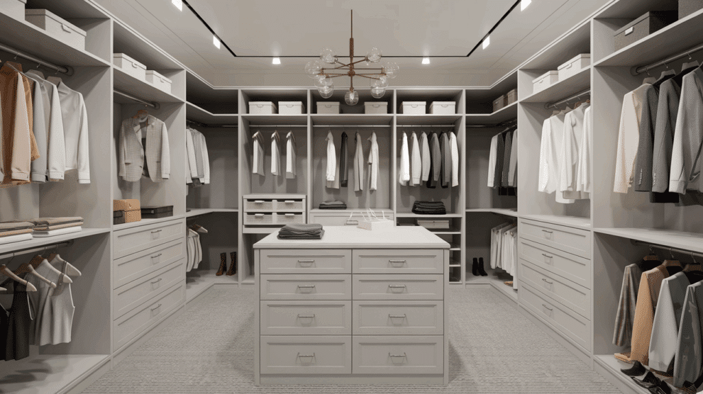 Spacious Walk-in Closet with Island