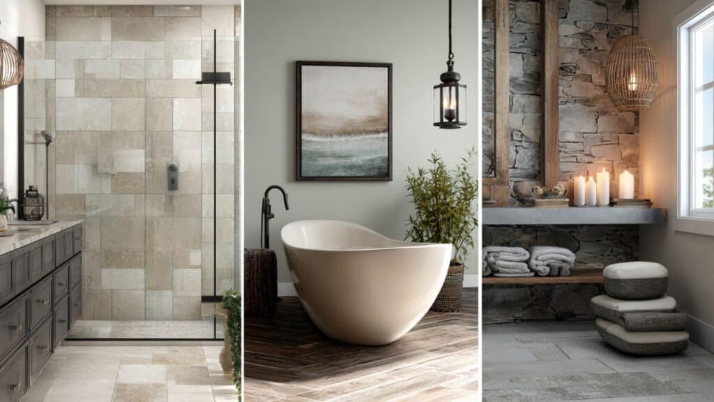 bathrooms with different design styles