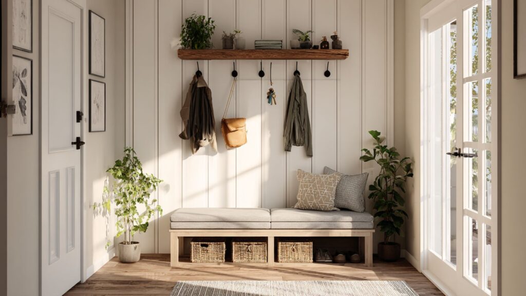 entryway with board and batten wall