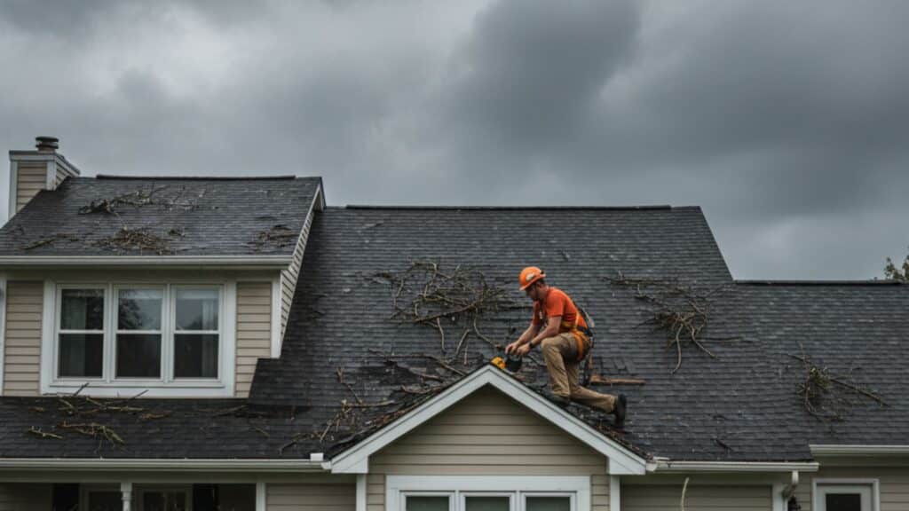 how to evaluate roof damage from storm safely
