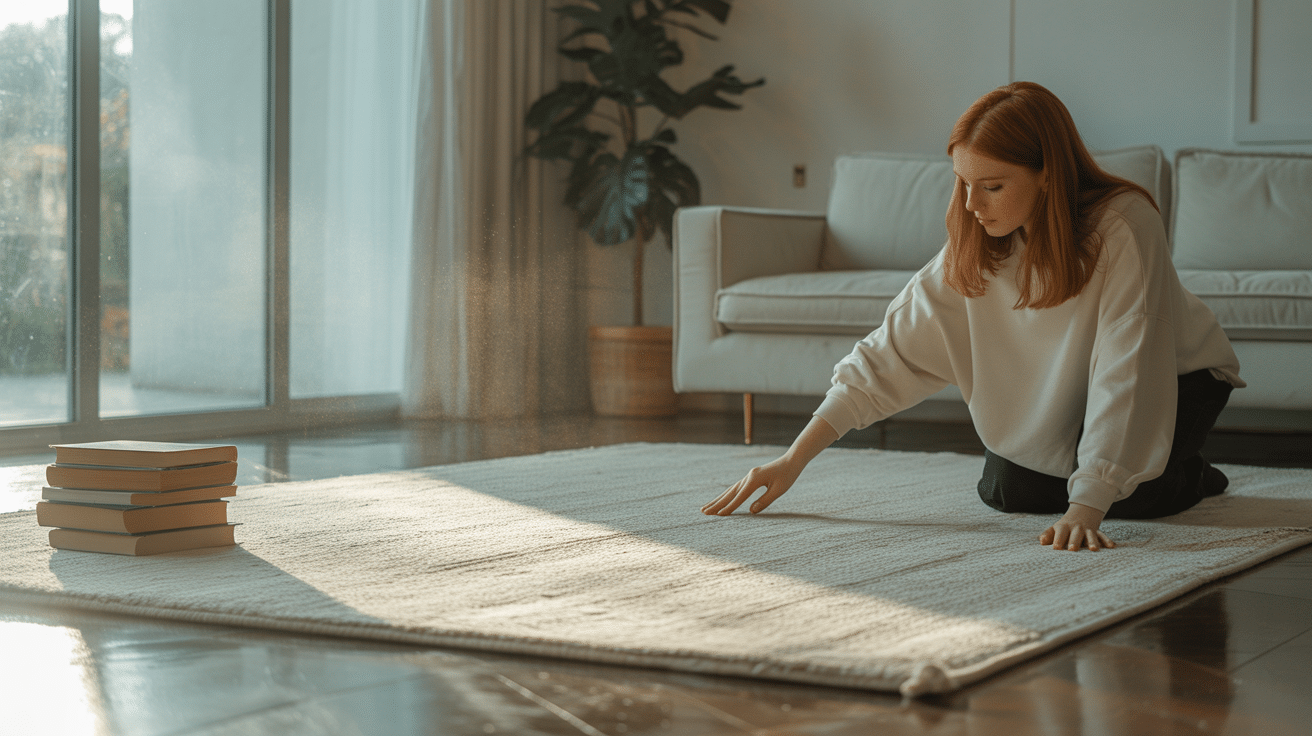 how to flatten a rug