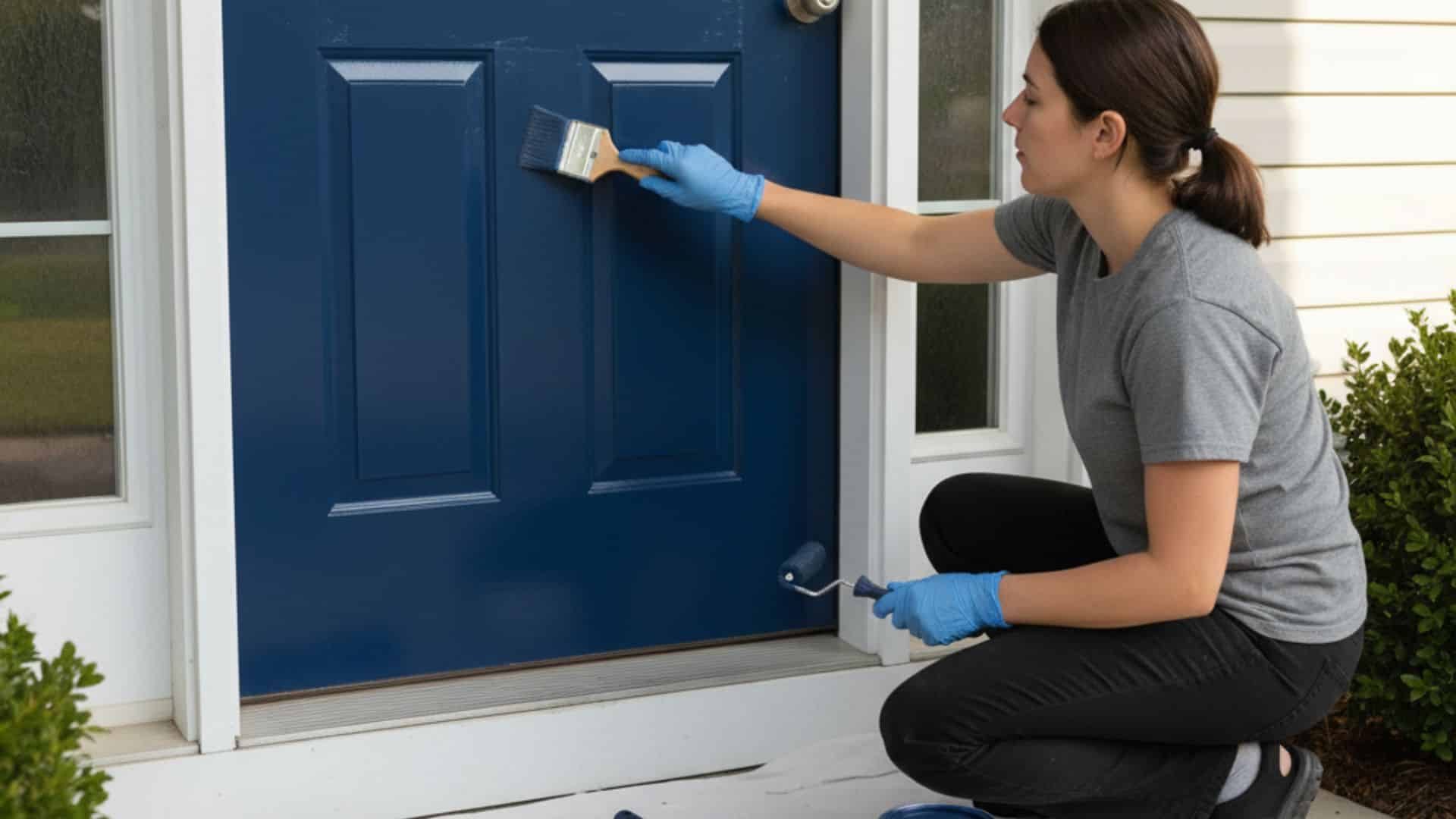 how to paint a metal front door