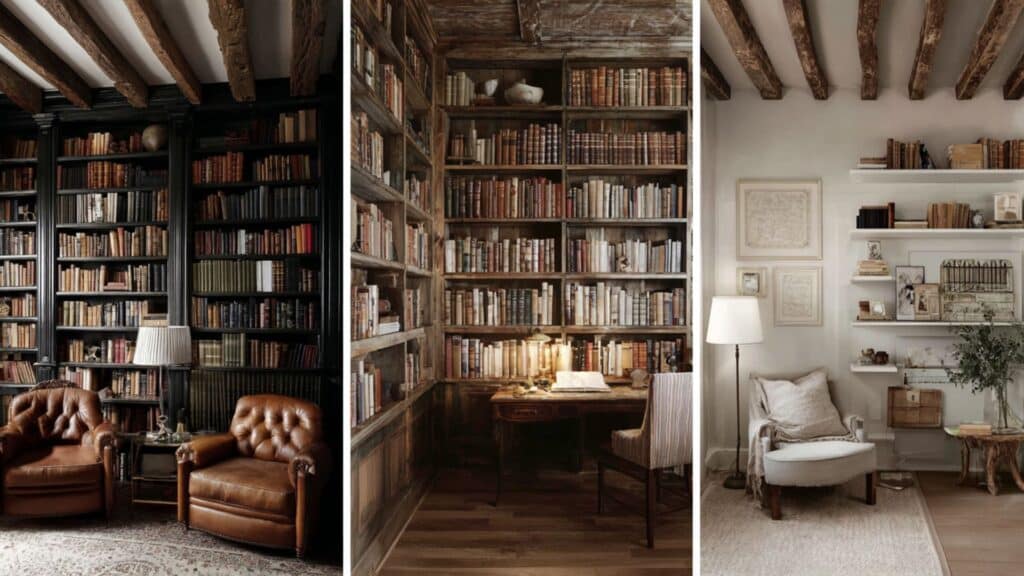 library or reading room with different design styles