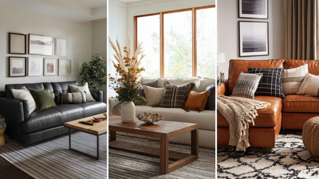 living room with different design styles