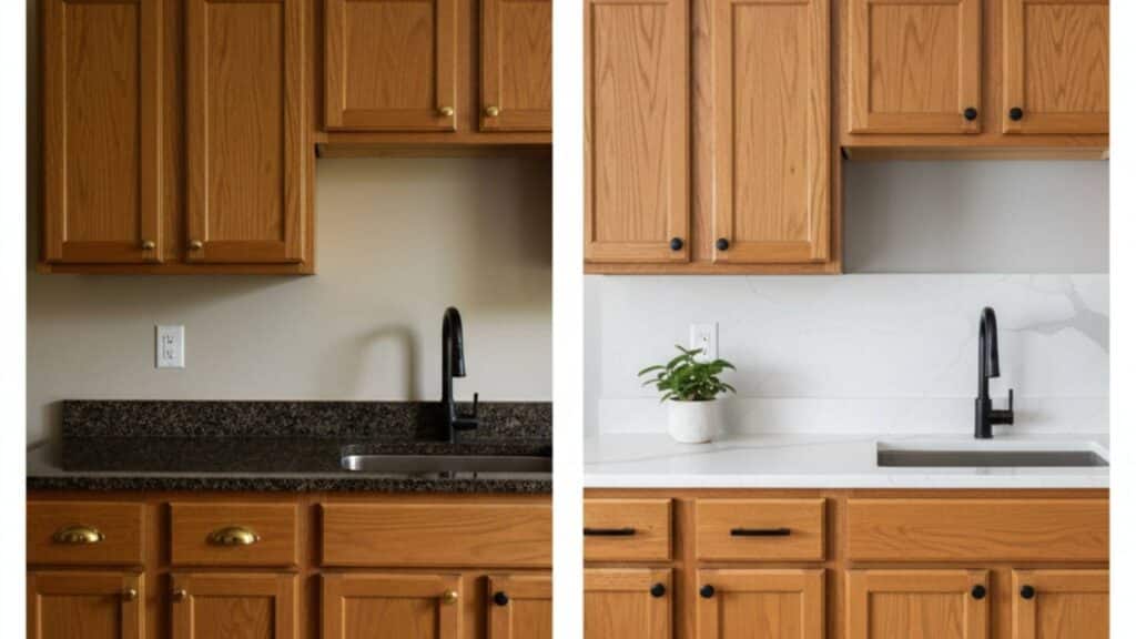 modernized honey kitchen