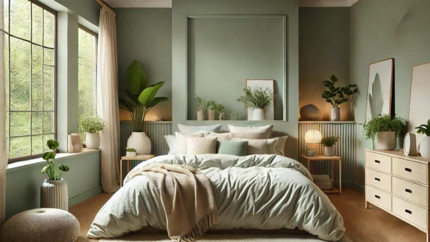 sage green bedroom