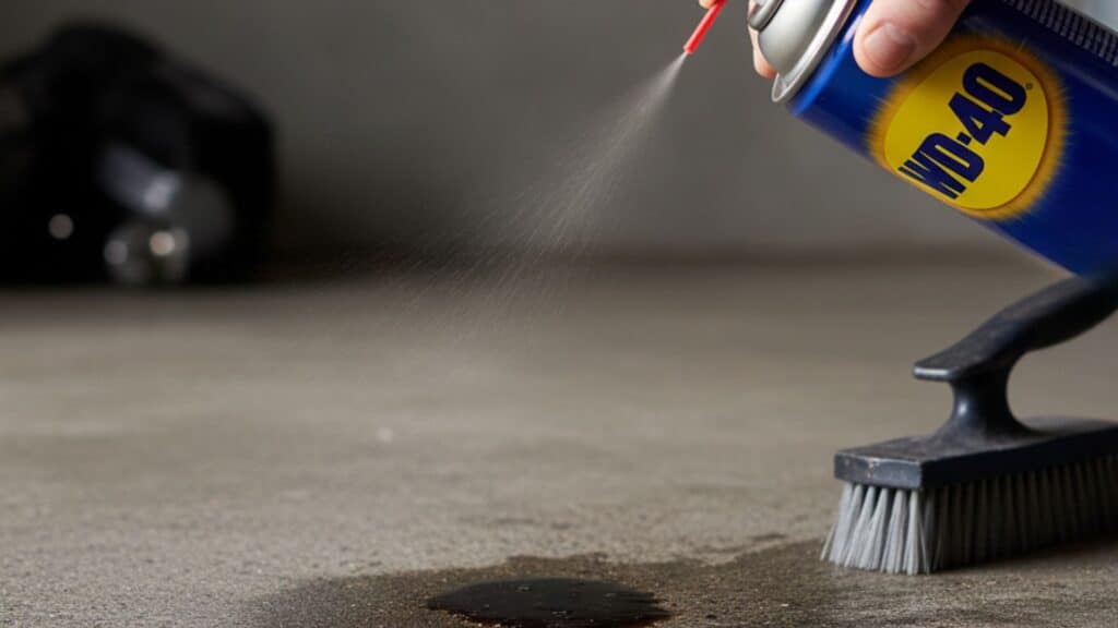 wd forty spray for oil stain