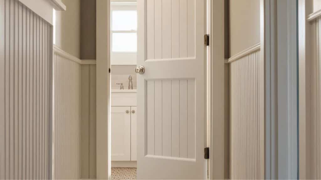 beadboard bathroom doors